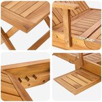 vidaXL Transat avec Table 2 Pièces Marron 40 x 40 x 40 cm