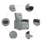 vidaXL Fauteuil inclinable Gris clair Tissu