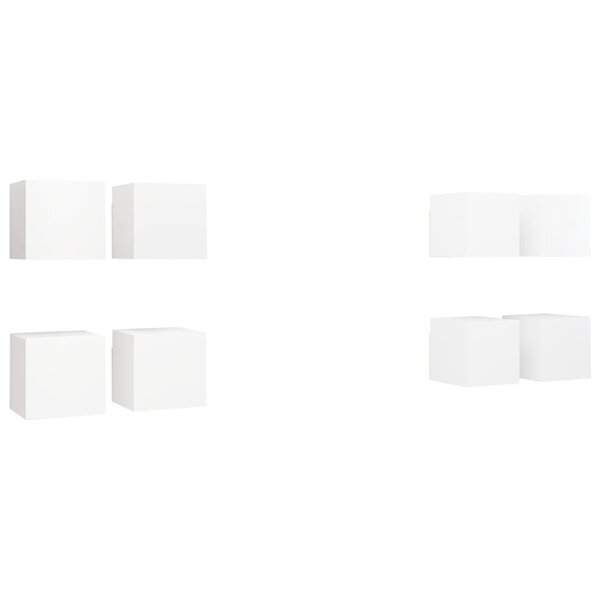 vidaXL Meubles TV muraux 8 Pièces Blanc 30 5x30x30 cm
