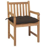 vidaXL Chaises de jardin lot de 2 et coussins taupe Bois teck massif
