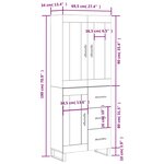 vidaXL Buffet haut Gris béton 69 5x34x180 cm Bois d'ingénierie