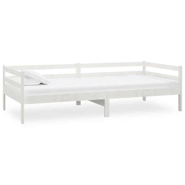 vidaXL Lit de jour sans matelas blanc bois de pin massif 90x200 cm