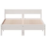 vidaXL Cadre de lit sans matelas blanc 135x190 cm bois de pin massif