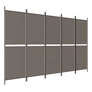 vidaXL Cloison de séparation 5 panneaux Anthracite 250x180 cm Tissu