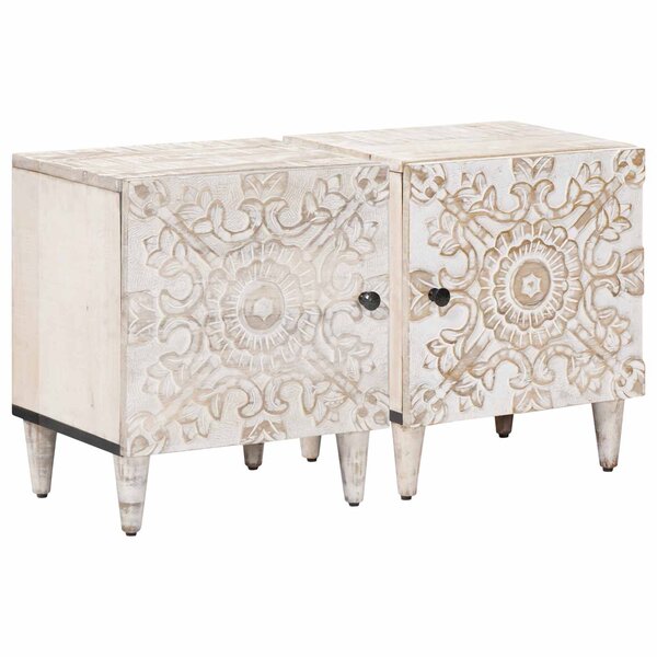 vidaXL Cabinet de chevet 2 Pièces Blanc 40 x 33 5 x 46 cm