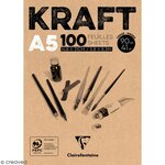 Bloc kraft brun a5 - 100 feuilles - 90g - clairefontaine