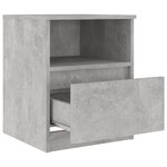 Vidaxl table de chevet gris béton 40x40x50 cm aggloméré