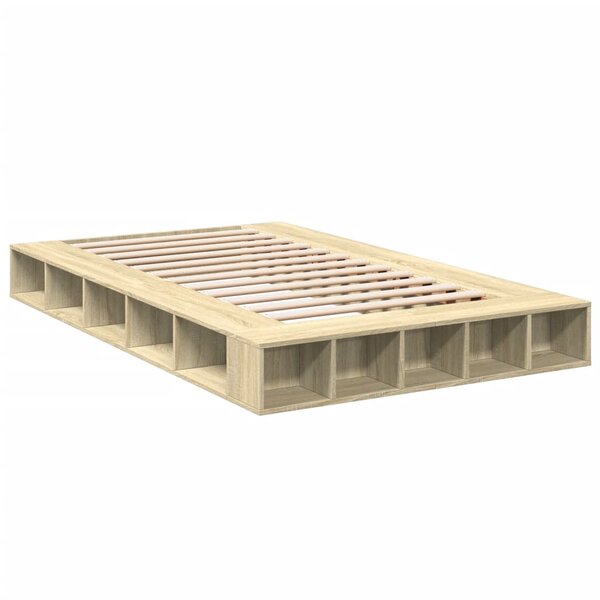 vidaXL Cadre de lit chêne sonoma 120x200 cm bois d'ingénierie