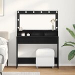 Coiffeuse vidaXL avec lumières LED Chêne Noir 100x41x135 cm