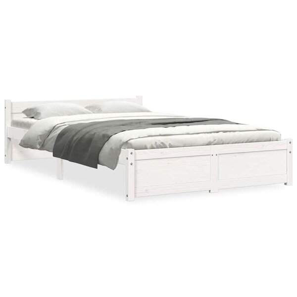 vidaXL Cadre de lit sans matelas blanc bois massif 120x190 cm