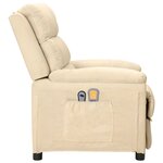 vidaXL Fauteuil électrique de massage Crème Tissu