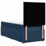 vidaXL Sommier à lattes de lit avec matelas Bleu 80x200 cm Tissu