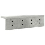vidaXL Porte-manteau mural avec étagère Gris béton 40 x 10.5 x 10.5 cm