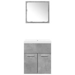 vidaXL Ensemble de meubles de salle de bain 3 Pièces gris béton