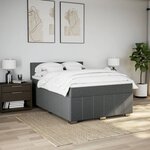 vidaXL Sommier à lattes de lit avec matelas Gris foncé 140x200cm Tissu