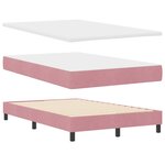 vidaXL Lit à ressort LED avec matelas Rose 120 x 200 cm Velours