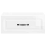 vidaXL Cabinet de chevet mural 2 Pièces Blanc brillant 49 x 34 5 x 20 cm