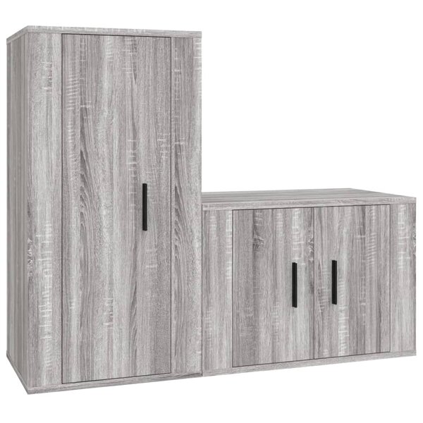 vidaXL Ensemble de meubles TV 2 Pièces Sonoma gris Bois d'ingénierie