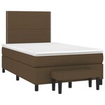 vidaXL Sommier à lattes de lit et matelas marron foncé 120x190cm tissu