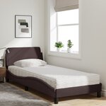 vidaXL Lit avec matelas Dover marron foncé 80x200 cm tissu