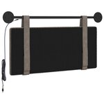 vidaXL Tête de lit suspendue Avec lumière LED Gris PU antique