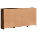 vidaXL Buffet avec lumières LED chêne fumé 202x37x100 cm