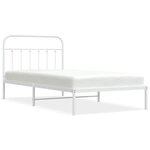 vidaXL Cadre de lit métal avec tête de lit blanc 107x203 cm