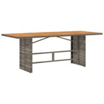 Ensemble de salle à manger de jardin vidaXL 7 pièces gris poly rattan