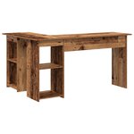 vidaXL Bureau d'ordinateur en bois ancien Bois ancien Bois d'ingénierie