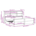 vidaXL Lit bibliothèque sans matelas 200x200 cm bois massif