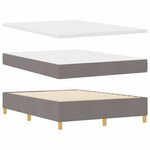 vidaXL Lit à ressorts avec matelas Taupe 140 x 200 cm tissu