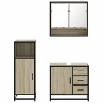 vidaXL Ensemble de meubles de salle de bain 3 Pièces chêne sonoma