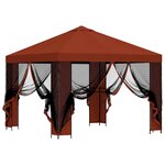 vidaXL Abri de jardin avec parois 3 x 3 m Terre cuite