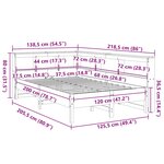 vidaXL Lit bibliothèque sans matelas cire marron 120x200 cm pin massif