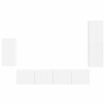 vidaXL Ensemble meuble TV Montage mural 4 Pièces Blanc Bois d'ingénierie