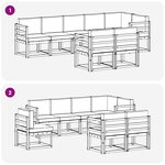 vidaXL Ensemble de canapés d'extérieur 8 pc Blanc et crème Polyester
