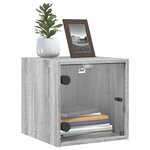 vidaXL Table de chevet avec porte en verre sonoma gris 35x37x35 cm