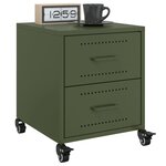 vidaXL Tables de chevet 2 Pièces vert olive 36x39x43 5 cm acier