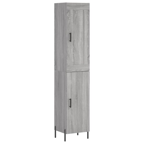 vidaXL Buffet haut Sonoma gris 34 5x34x180 cm Bois d'ingénierie