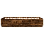 vidaXL Cadre de lit sans matelas chêne fumé 150x200 cm