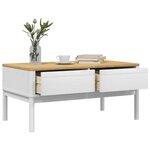 vidaXL Table basse FLORO blanc 99x55 5x45 cm bois massif de pin