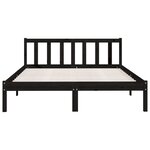 vidaXL Cadre de lit sans matelas noir bois massif 140x190 cm
