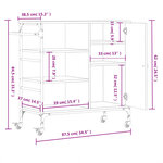 vidaXL Chariot de cuisine chêne fumé 87 5x38 5x84 5 cm bois ingénierie