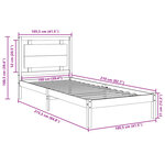 vidaXL Cadre de lit extra long sans matelas 100x210 cm bois massif