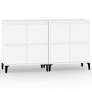 vidaXL Buffets 2 Pièces blanc 60x35x70 cm bois d'ingénierie