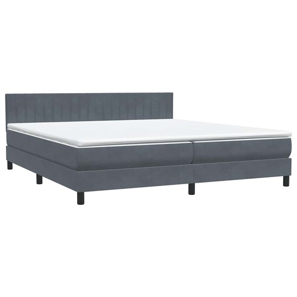 vidaXL Sommier à lattes de lit et matelas gris foncé 180x210cm velours