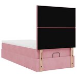 vidaXL Cadre de lit ottoman avec matelas rose 100x200 cm velours