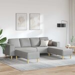 Ensemble de Canapés 3 Pièces Gris nuage tissu