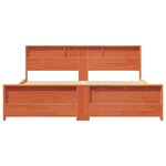 vidaXL Cadre de lit Marron cire 180 x 200 cm Bois massif en pin