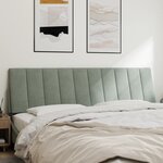 vidaXL Coussin de tête de lit Hanko gris clair 183 cm velours